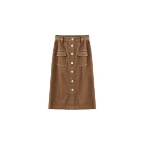 Cubic Buttoned Corduroy A-line Midi Skirt Brown L female