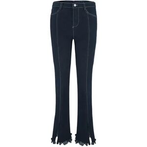 Cubic Slim Fit Slit Jeans with Raw Edge Hem Navy M female