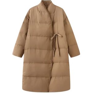 Cubic Wrap Long Down Coat Khaki M female