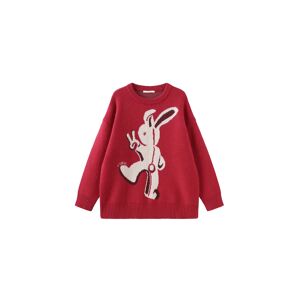 Cubic Oversized Rabbit Knit Sweater Red M female