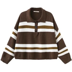 Cubic Oversized Striped Polo Knit Sweater Sienna UN female