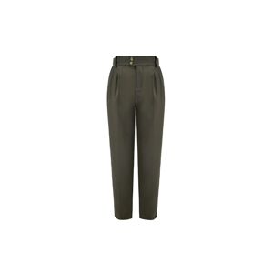 Cubic Straight Casual Tailored Trousers DarkOliveGreen S female