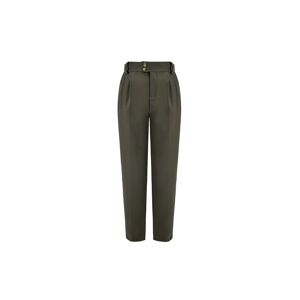 Cubic Straight Casual Tailored Trousers DarkOliveGreen M female