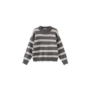 Cubic Distressed Striped Knit Sweater Gray UN female