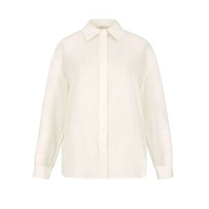 Cubic Striped Cream Shirt with Cut-Out Back Light Yellow L female
