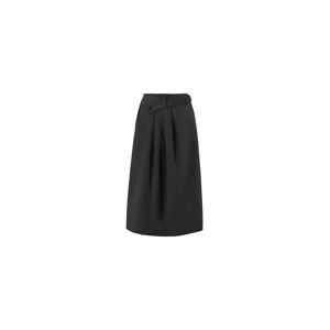 Cubic Asymmetric Elasticated Belt Midi Skirt Black M female