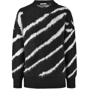 Cubic Fluffy Mock Neck Zebra Sweater Black UN female