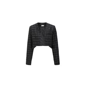 Cubic Tweed Open Cropped Coat Black UN female