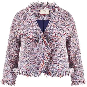 Cubic Tweed Fringed Cropped Jacket Pink S female