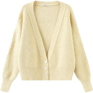 Cubic Super Low V-neck Knit Cardigan Yellow UN female