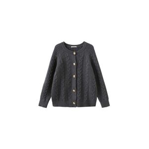 Cubic Fishbone and Ribbed Knit Cardigan DarkGray UN female