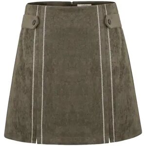 Cubic Suede A-line Mini Skirt Coffee L female