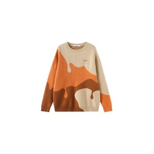 Cubic Melting Colour Block Oversized Knit Sweater Orange M female
