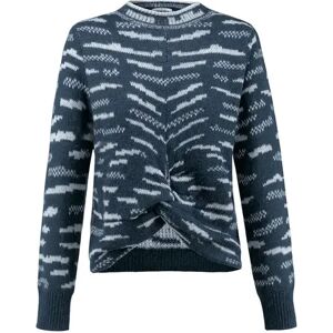 Cubic Patterned Twist Knit Sweater Navy UN female