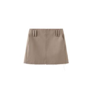 Cubic High Waisted Mini Skirt Tan S female