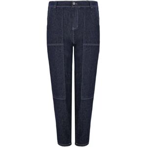 Cubic Contrast Topstitch Cropped Tapered Jeans Navy M female