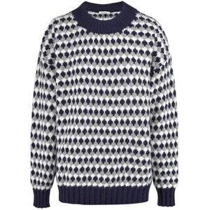 Cubic All Over Geometric Knit Sweater Navy UN female