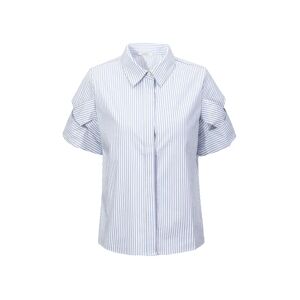 Cubic Pinstriped Short Sleeved Shirt LightSteelBlue M female