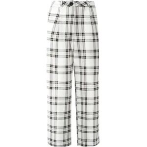 Cubic Tartan Wide Leg Flared Trousers White S female