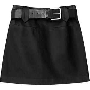 Cubic Denim Mini Skirt Black L female