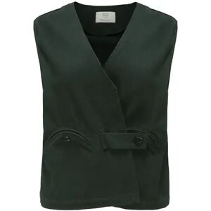 Cubic Cropped Double Breasted Waistcoat Dark Green UN female