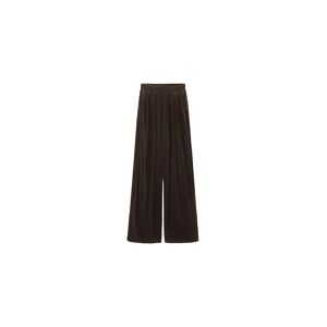 Cubic High Waisted Wide Leg Velvet Trousers Brown S female