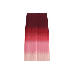 Cubic Gradient Buttoned Knit Midi Skirt Red S female