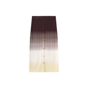 Cubic Gradient Buttoned Knit Midi Skirt Brown S female