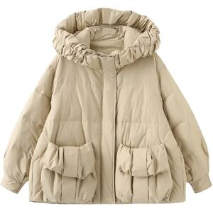 Cubic Gathered Short Puffer Jacket Khaki UN female