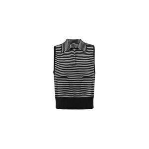 Cubic Striped Thin Knit Vest Black UN female