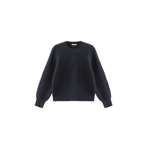 Cubic Round Neck Ribbed Knit Sweater Navy UN female