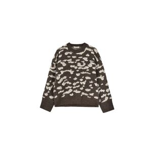 Cubic Leopard Jacquard Thick Knit Jumper Coffee UN female