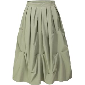 Cubic Gathered A-line Round Skirt Green M female