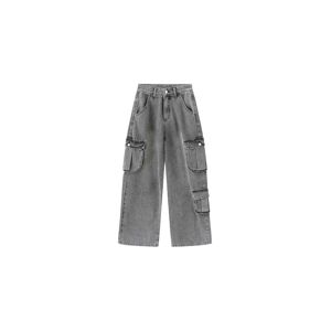 Cubic High Rise Cargo Jeans Gray M female