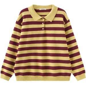 Cubic Oversized Striped Polo Sweater Yellow UN female