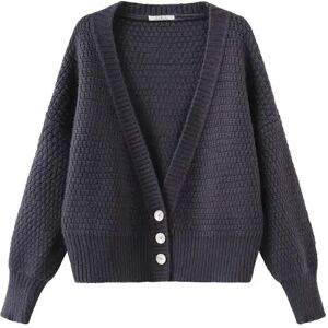 Cubic Super Low V-neck Knit Cardigan Navy UN female