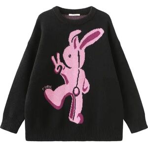 Cubic Oversized Rabbit Knit Sweater Black L female