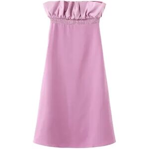 Cubic Ruffled Empire Waist Dress Pink M female