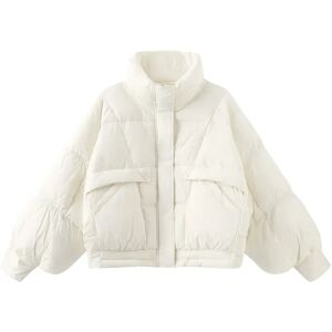 Cubic High Collar Short Puffer Jacket White M female