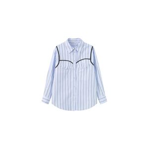 Cubic Corset Cup Striped Shirt Light Blue UN female