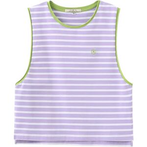 Cubic Striped Loose Fit Tank Top Purple S female