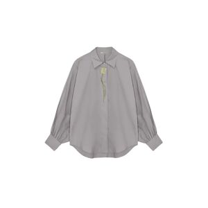 Cubic Flower Design Long Shirt Gray UN female