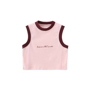 Cubic Loose Fit Cropped Tank Top Pink S female