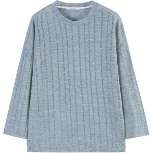 Cubic 3/4 Sleeve Loose Knit Top LightSlateGray S female