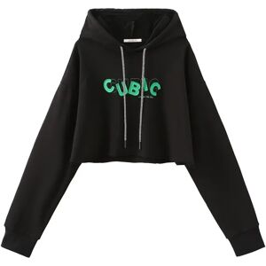 Cropped CUBIC Hoodie Black S female