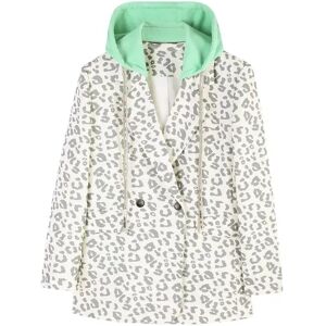 Cubic Leopard Print Blazer with Hood White L female