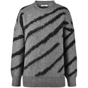 Cubic Fluffy Mock Neck Zebra Sweater Grey UN female