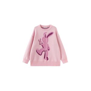 Cubic Oversized Rabbit Knit Sweater Pink L female