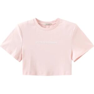 Cubic Loose Fit Cropped T-Shirt Pink M female