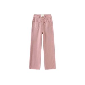 Cubic Backside Panelled Straight Leg Jeans Pink XL female